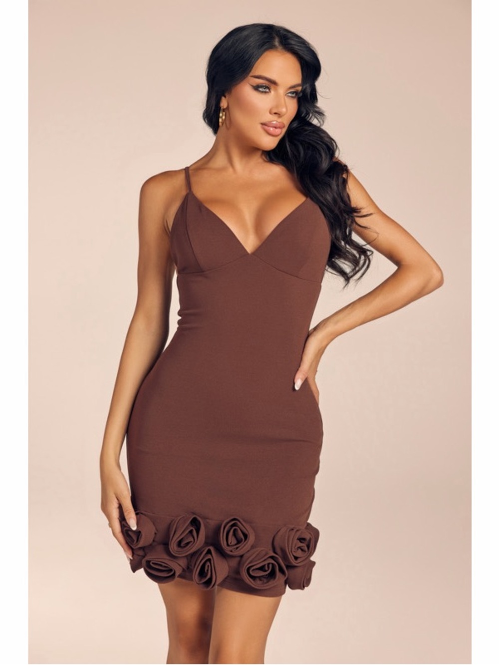 Floral Appliqué Mini Dress